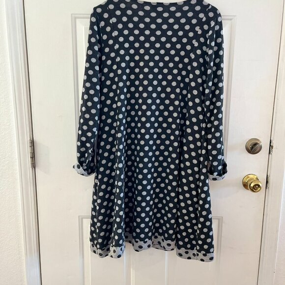 Lisa Bayne Woman's Pola Dot Sweater Midi Dress  Sz Lr - Picture 5 of 7